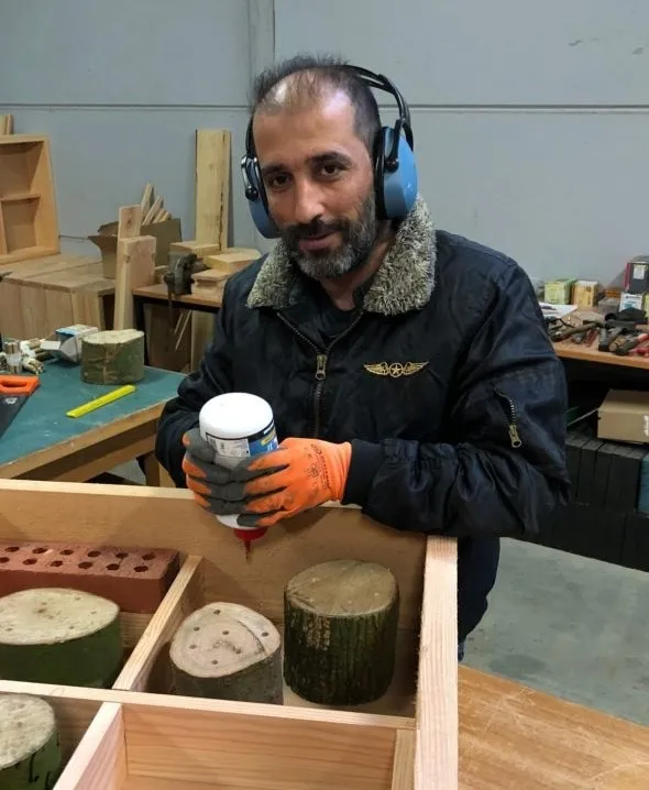 othman from syria makes bee hotel