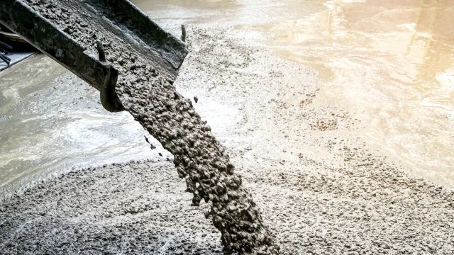 pouring concrete