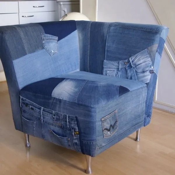 chair with jeans fabric cover