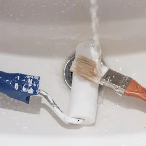 wassen verfborstel en verfroller