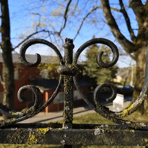detail of rusty garden gate