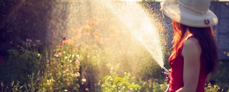 Water geven in de tuin