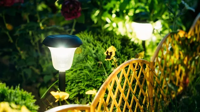 garden lighting at night
