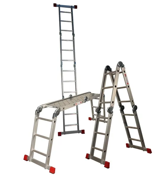 folding ladder in three positions