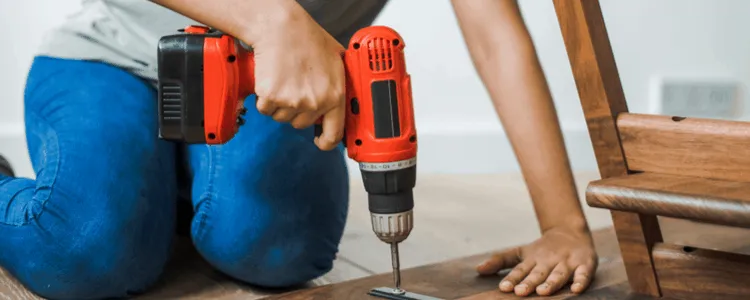 man working with drill