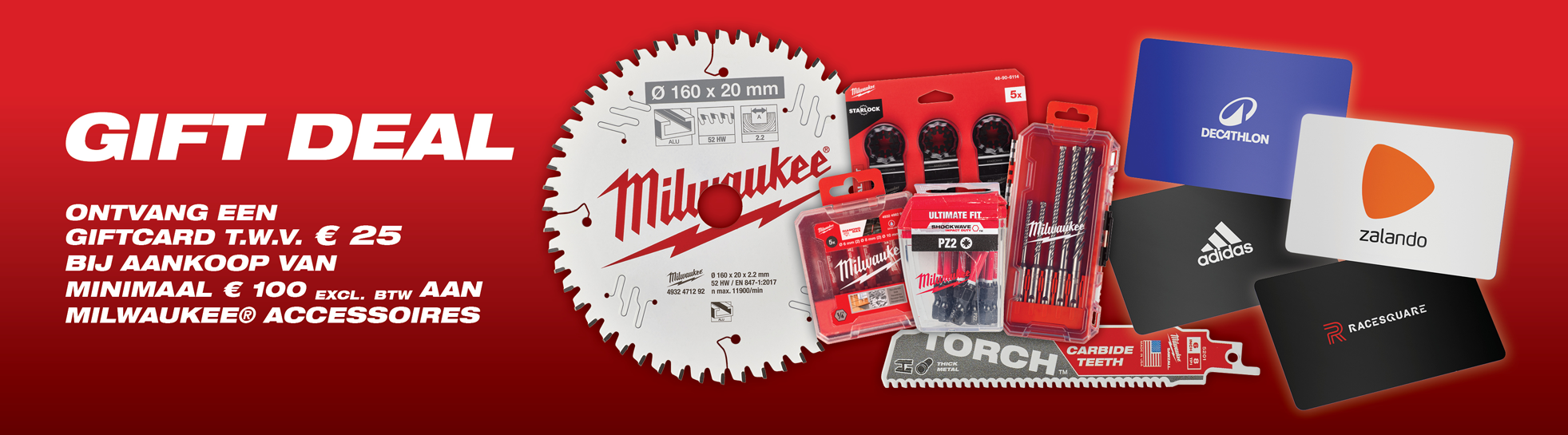 Milwaukee Accessoires Gift Deal Actie 2026